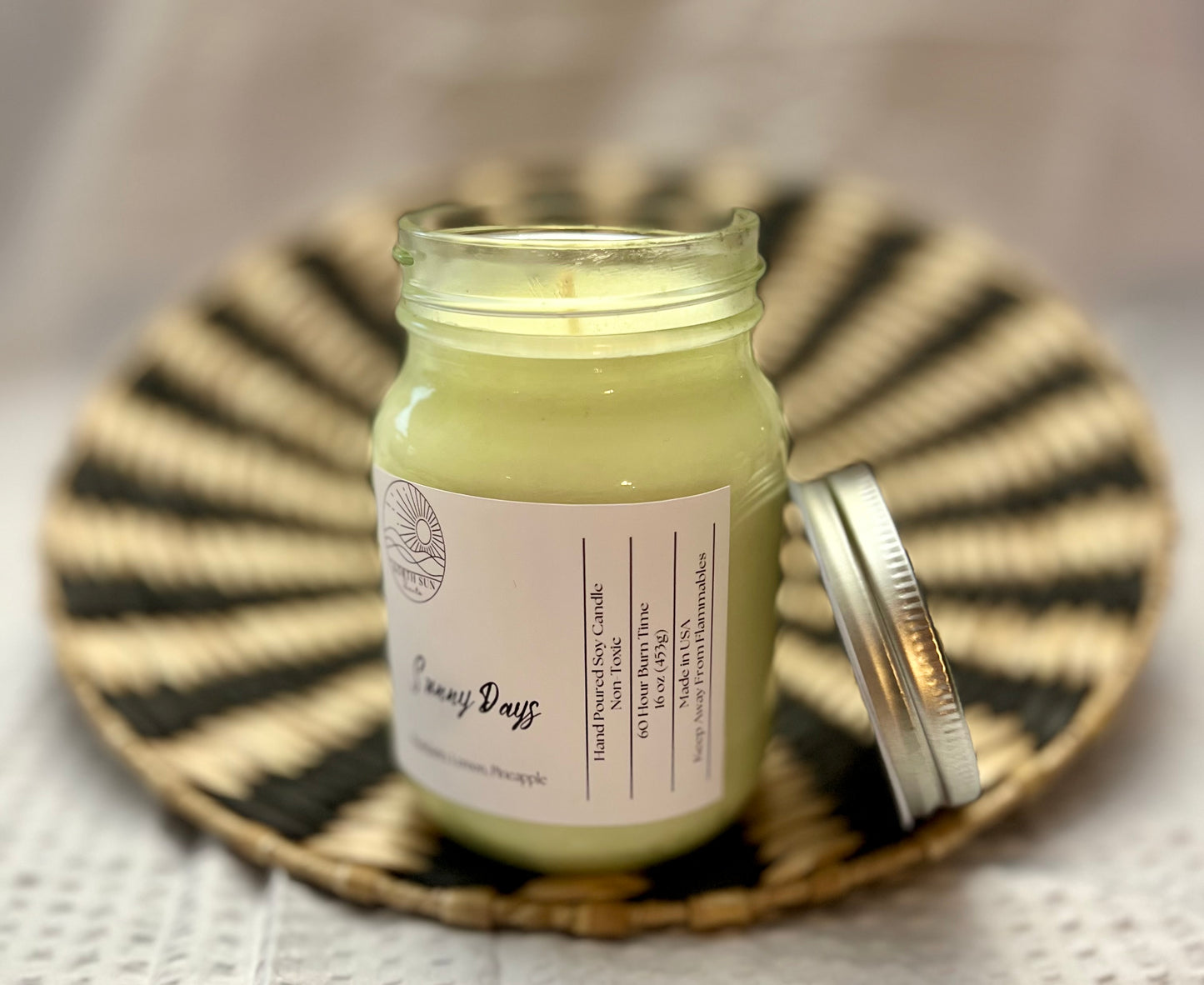 Sunny Days Candle - 16 oz Bright & Cheerful Scent | Hand-Poured Soy Wax | Uplifting Home Fragrance