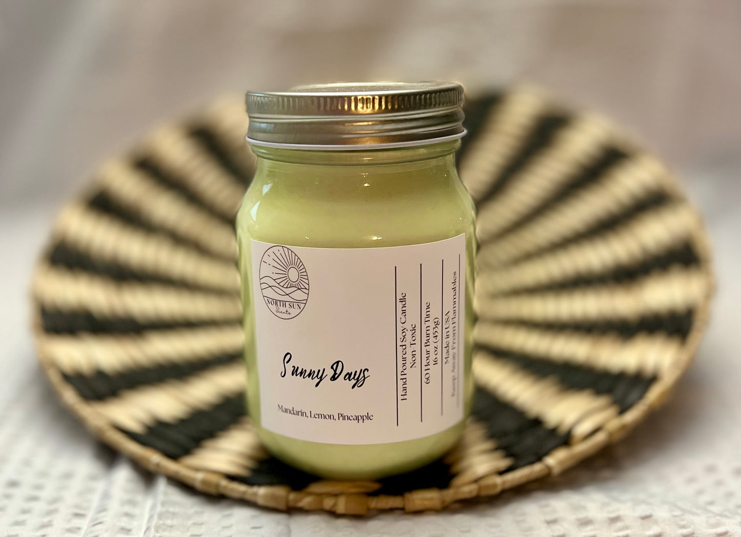 Sunny Days Candle - 16 oz Bright & Cheerful Scent | Hand-Poured Soy Wax | Uplifting Home Fragrance