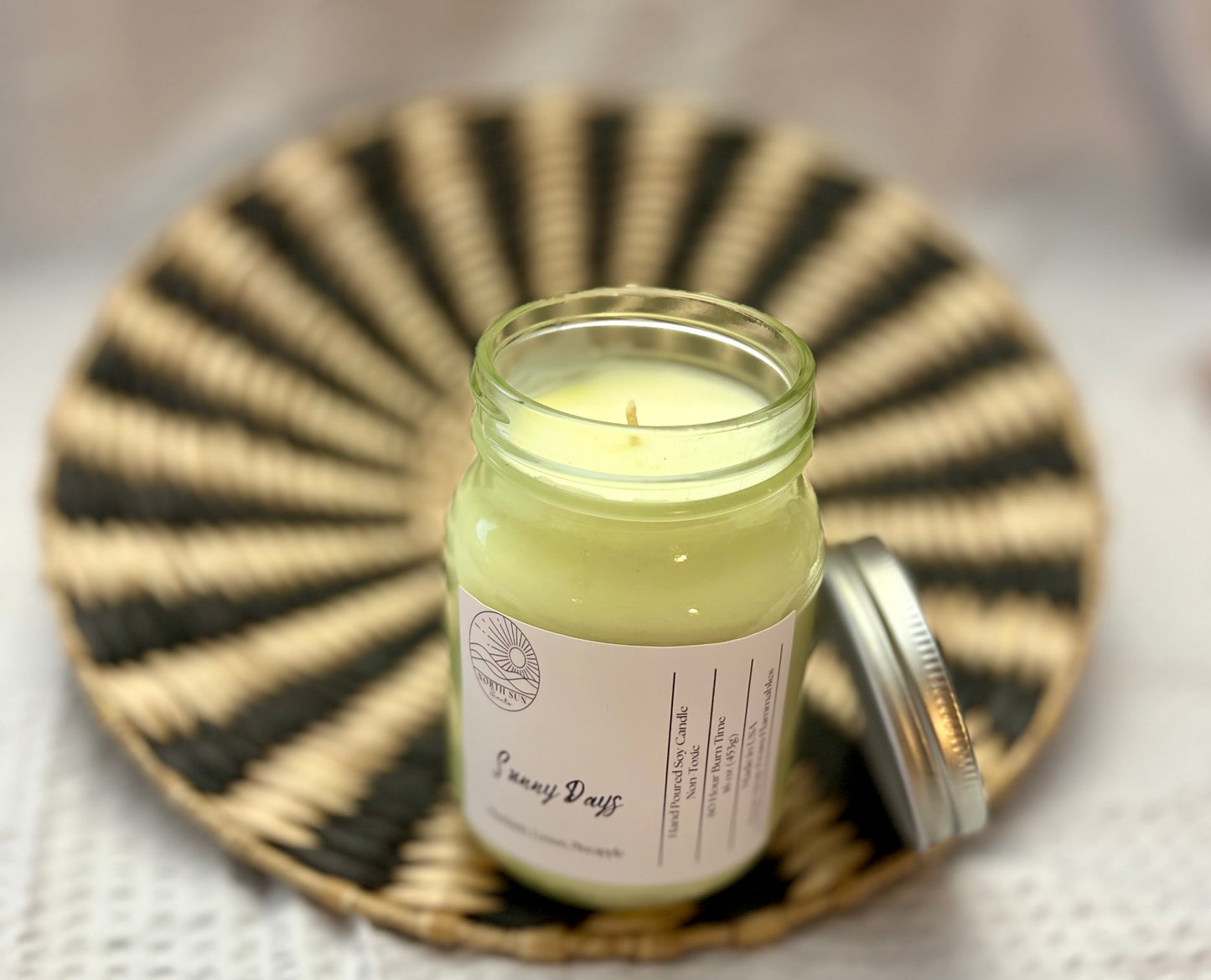 Sunny Days Candle - 16 oz Bright & Cheerful Scent | Hand-Poured Soy Wax | Uplifting Home Fragrance