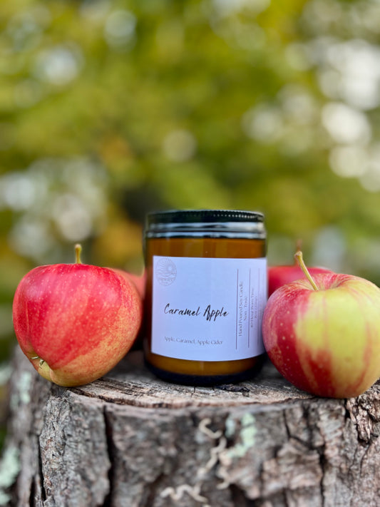 Caramel Apple Candle - 8oz Soy Candle - Hand-Poured, Fall Scent, Cozy Autumn Candle