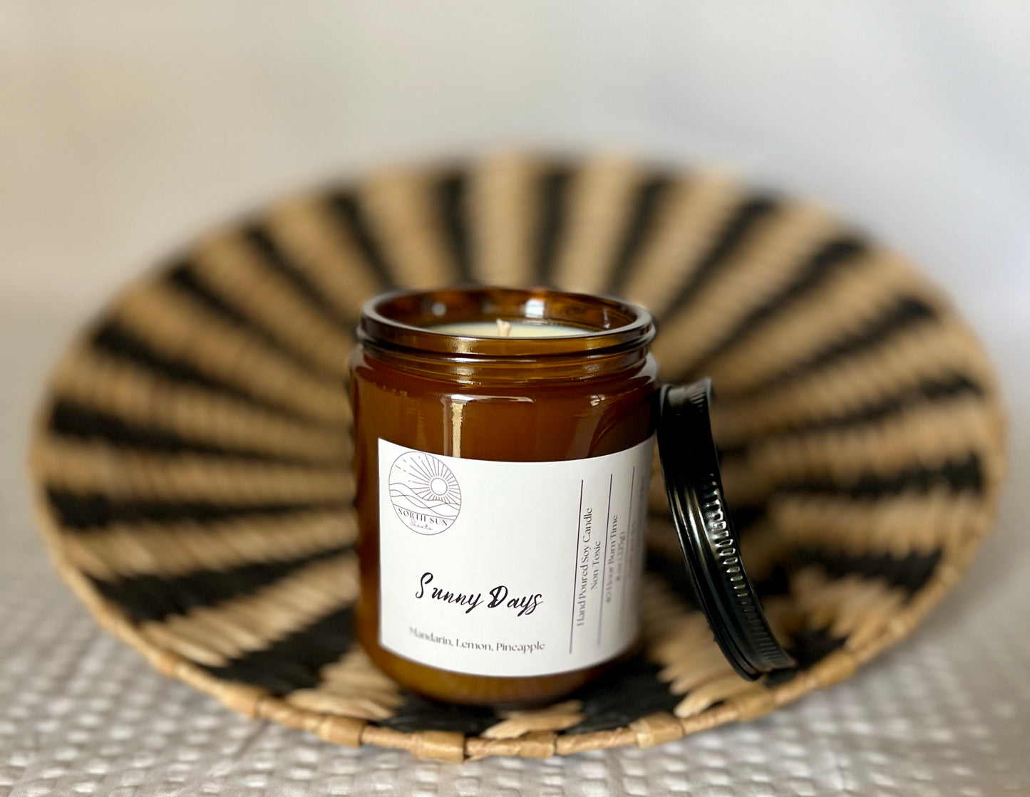 Sunny Days Candle - 8 oz Bright & Cheerful Scent | Hand-Poured Soy Wax | Uplifting Home Fragrance