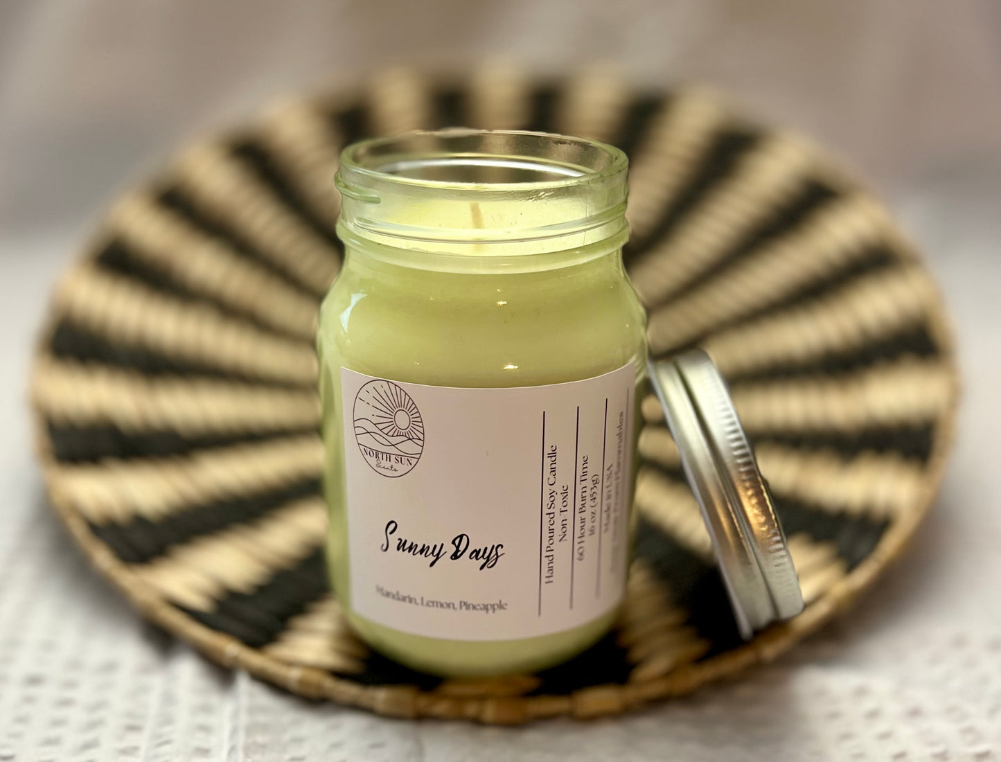 Sunny Days Candle - 16 oz Bright & Cheerful Scent | Hand-Poured Soy Wax | Uplifting Home Fragrance