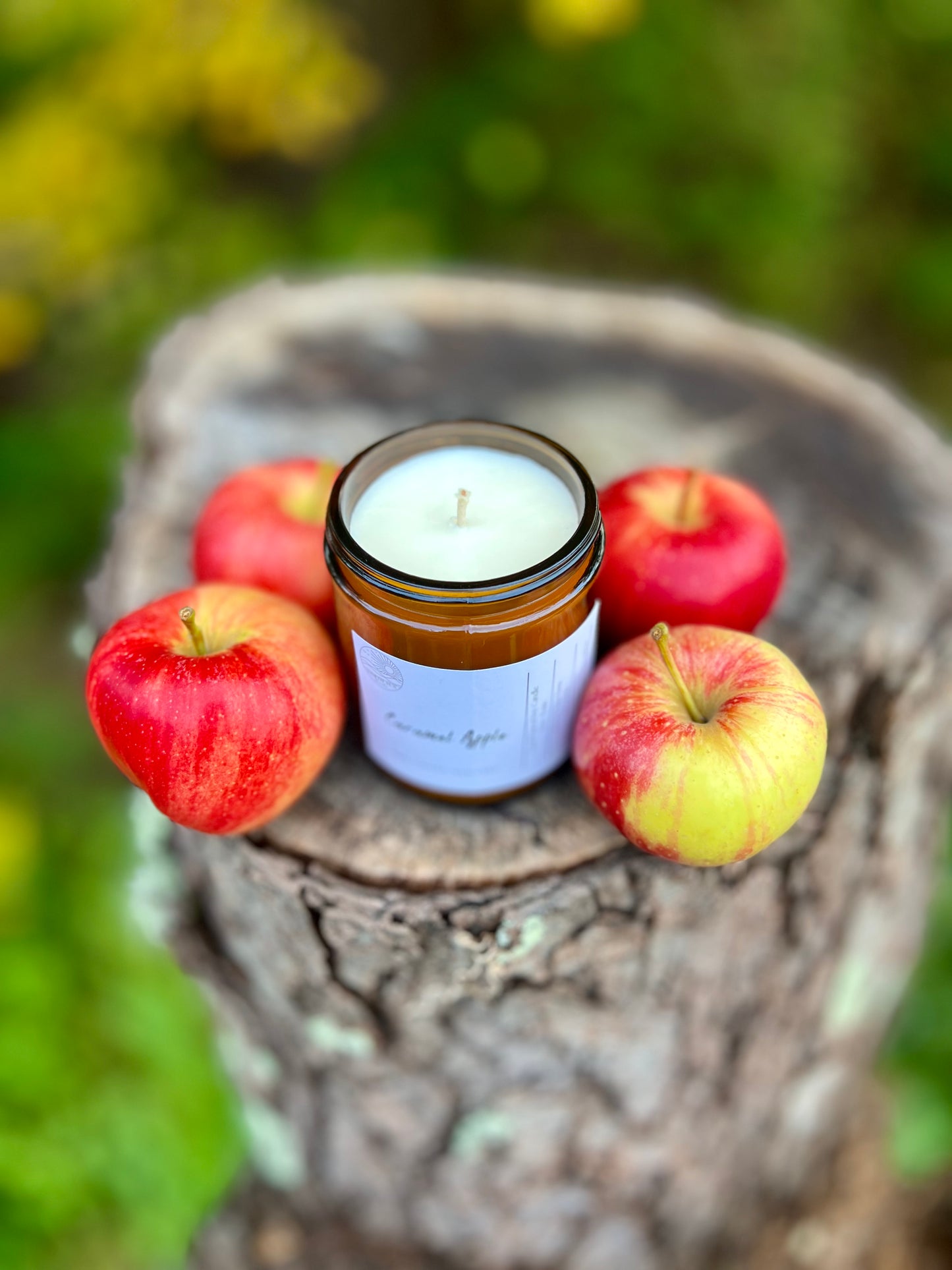 Caramel Apple Candle - 8oz Soy Candle - Hand-Poured, Fall Scent, Cozy Autumn Candle