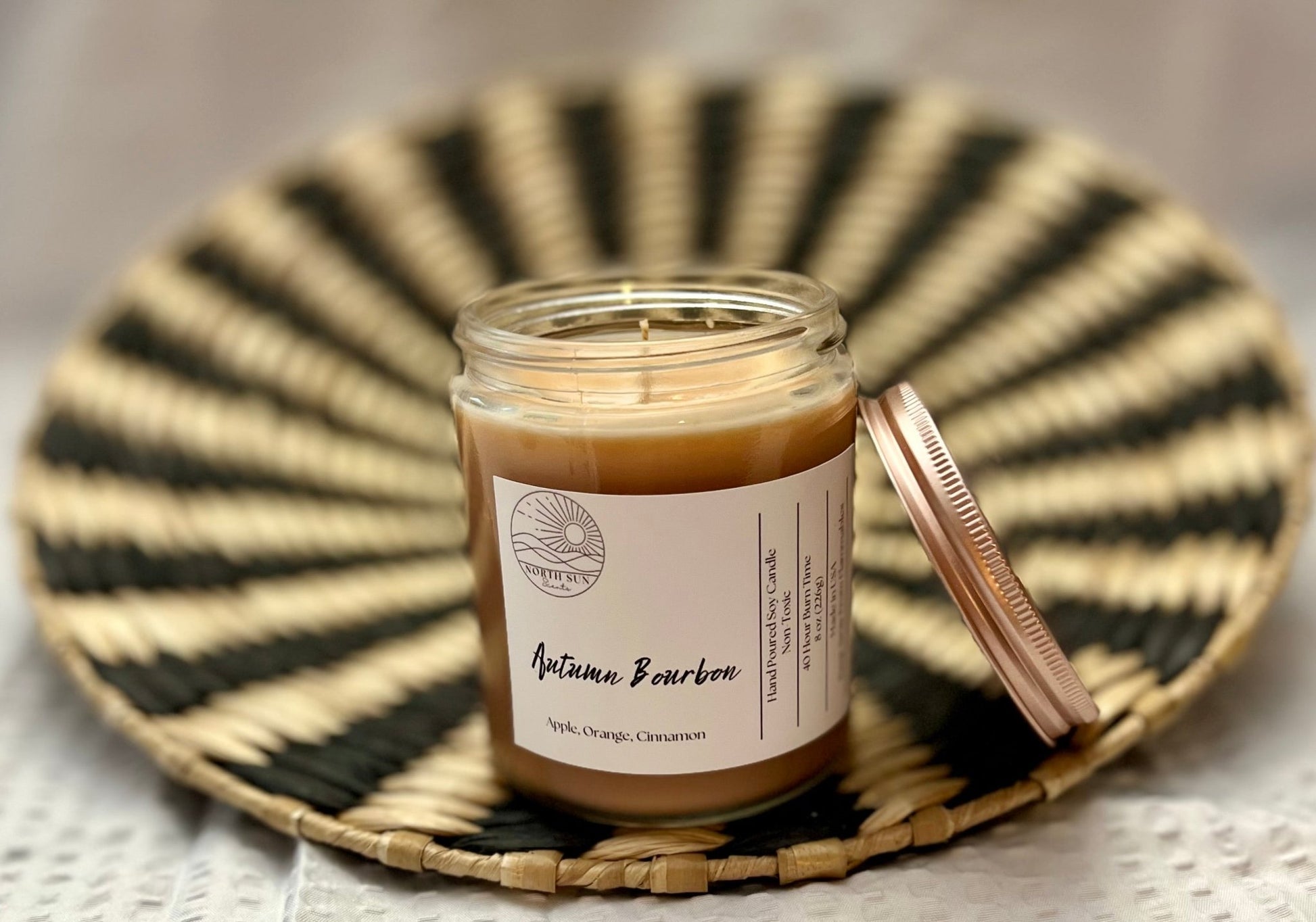 Autumn Bourbon Candle – Handcrafted Warm and Spicy Fall Scent - North Sun Scents