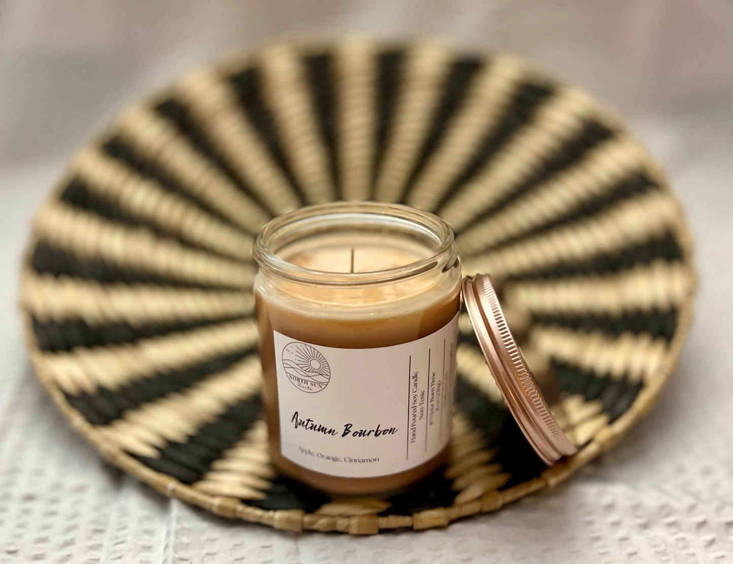 Autumn Bourbon Candle – Handcrafted Warm and Spicy Fall Scent - North Sun Scents