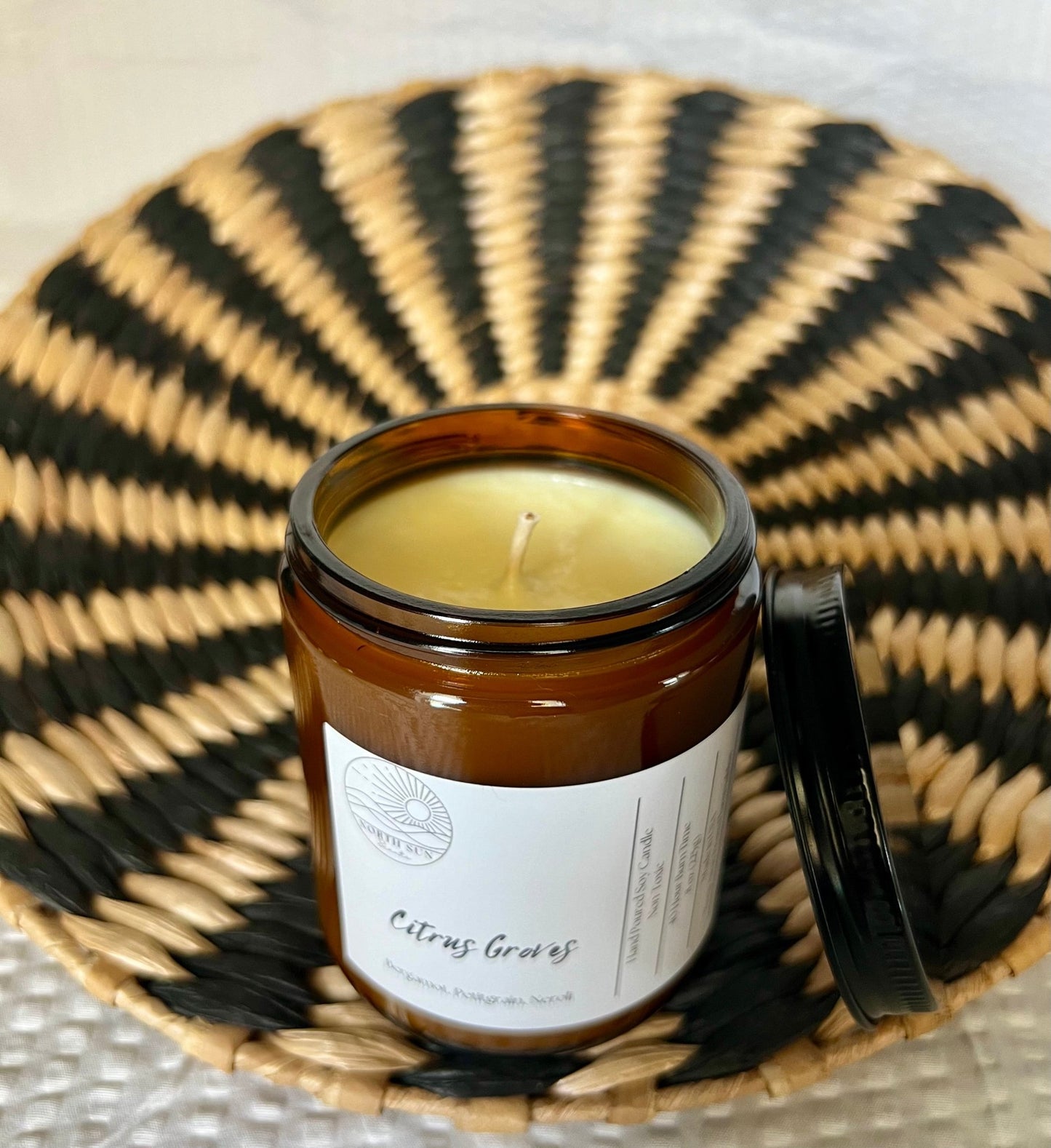 Citrus Groves Candle - Fresh Citrus Blend | Hand - Poured Soy Wax | Uplifting Home Fragrance - North Sun Scents